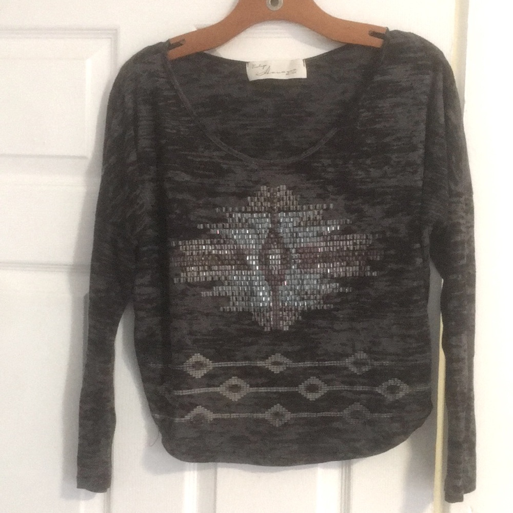 Gray-black long sleeve shirt